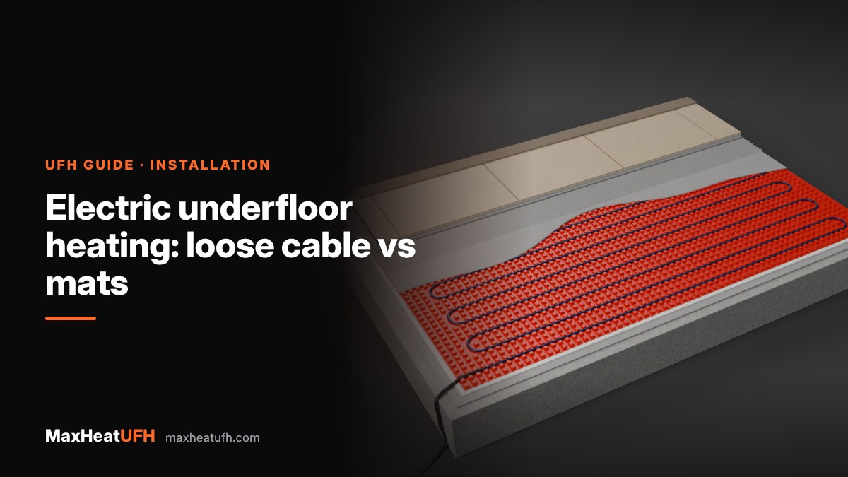 MaxHeatUFH guide: Electric underfloor heating: loose cable vs mats