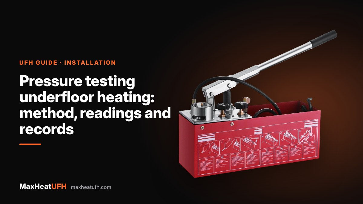 MaxHeatUFH guide: Pressure testing underfloor heating: method, readings and records