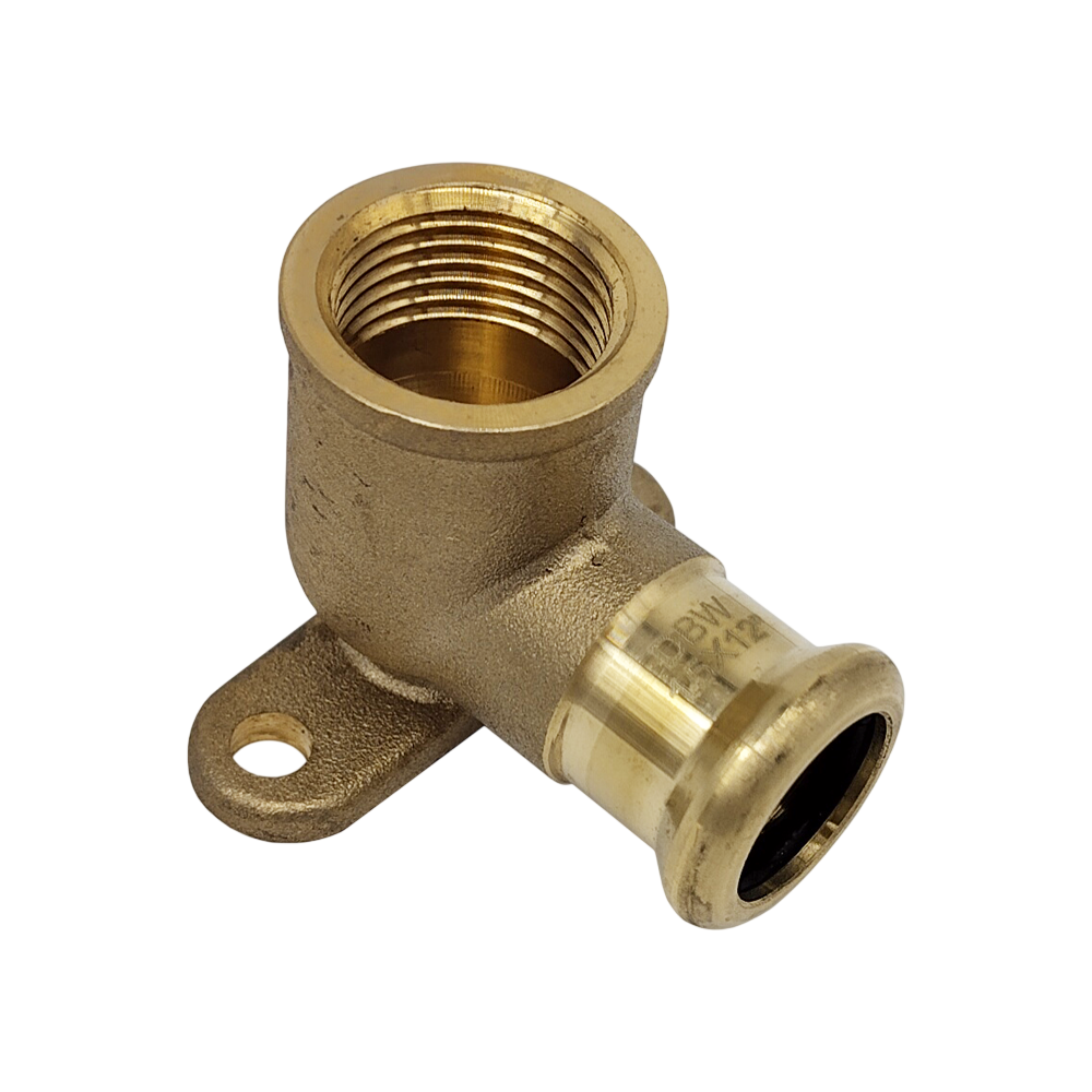 Copper M-Press Female Wall Plated Elbow 15mm x 1/2"
