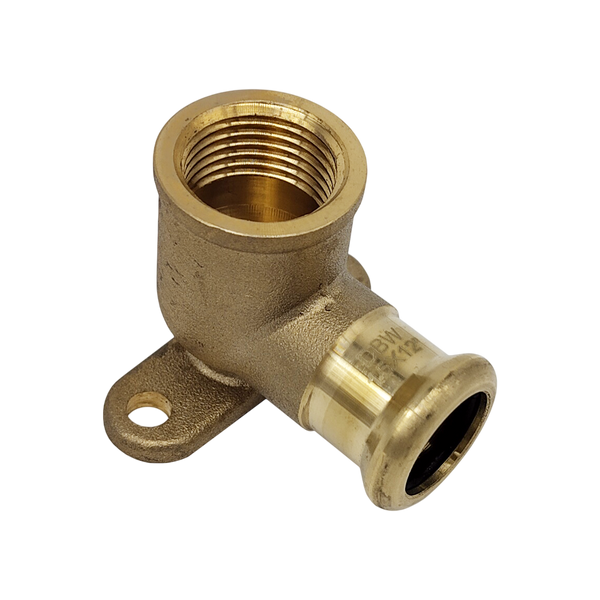 Copper M-Press Female Wall Plated Elbow 15mm x 1/2"