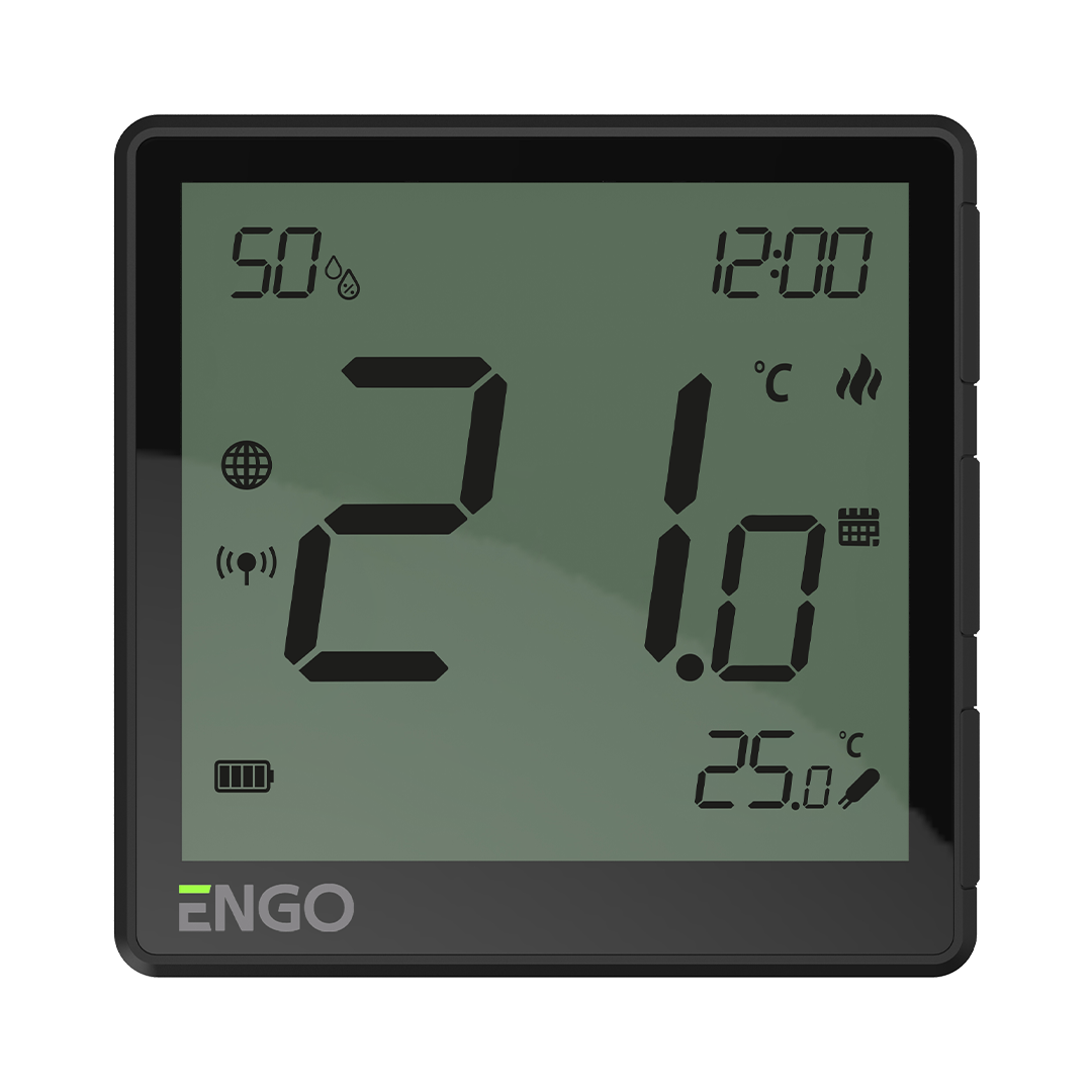 Engo ZigBee Smart Thermostat, Li-Ion battery, black