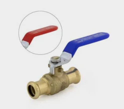 NovaTherm M Press Lever Ball Valve 15mm-15mm Blue