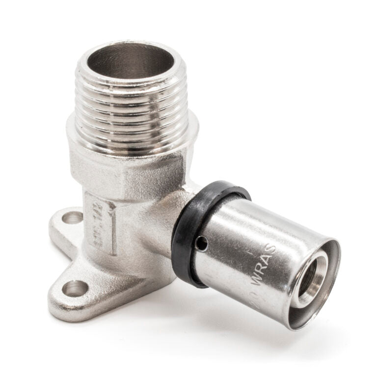 NovaTherm Wall-Plated Male Press Fit Elbow 16mm - 1/2"