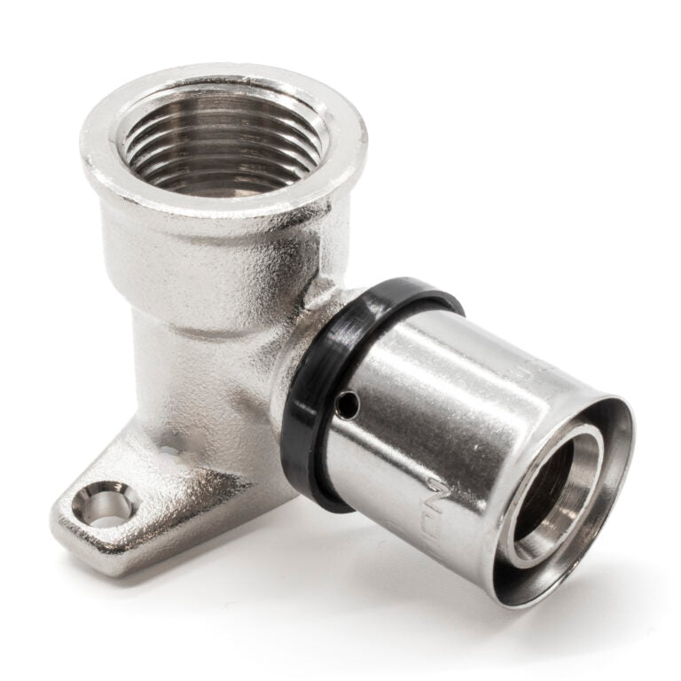 NovaTherm Wall-Plated Female Press Fit Elbow 20mm - 1/2"